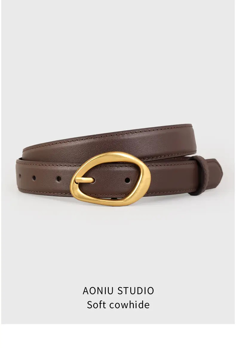 New Women's Brown Pin Buckle Slim Belt β feature 13