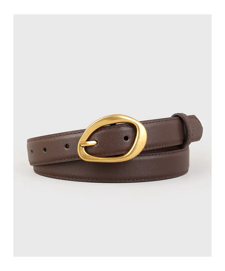 New Women's Brown Pin Buckle Slim Belt β feature 19