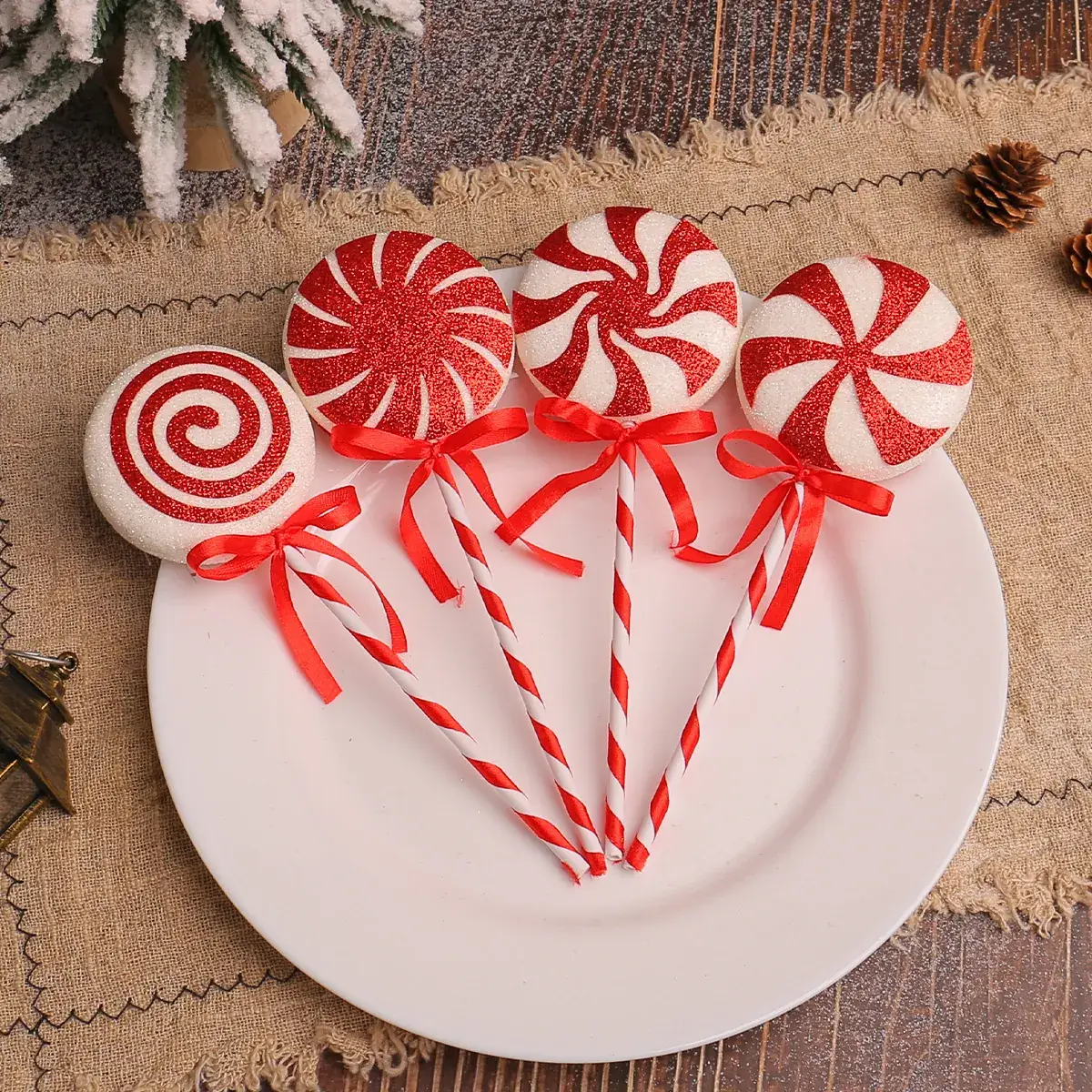 Red Glitter Christmas Lollipop Decor 8g - Image 7