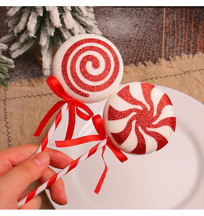 Red Glitter Christmas Lollipop Decor 8g — feature 7