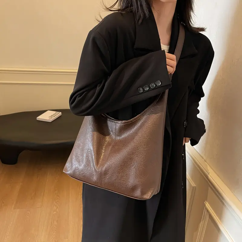 Retro Winter Shoulder Tote with Underarm Bag Set - Image 6