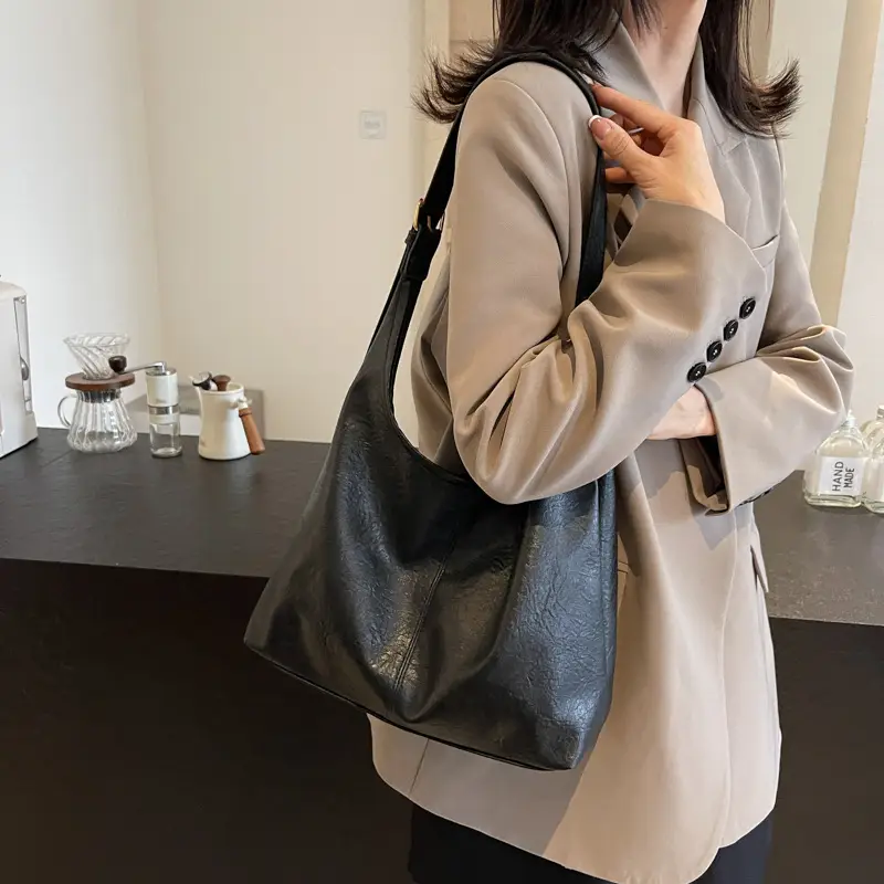 Retro Winter Shoulder Tote with Underarm Bag Set - Image 7