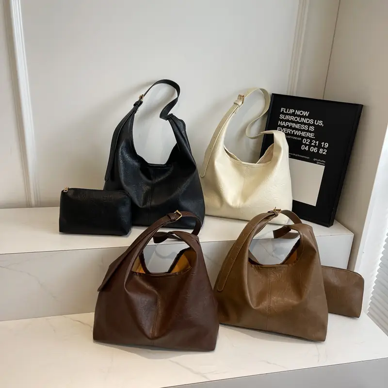 Retro Winter Shoulder Tote with Underarm Bag Set - Image 8