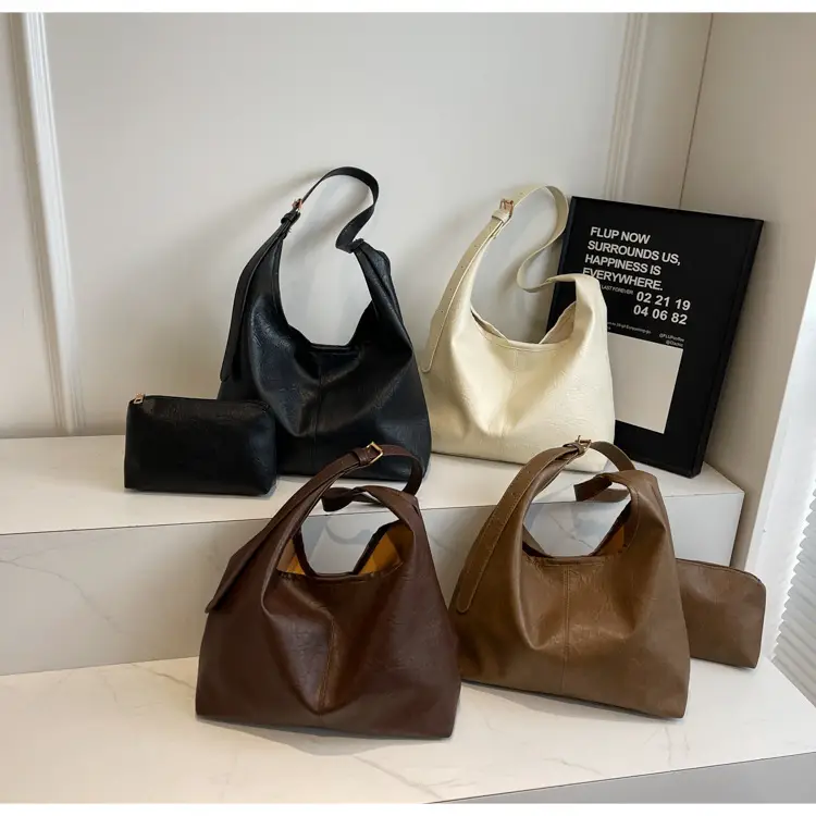 Retro Winter Shoulder Tote with Underarm Bag Set — feature 28