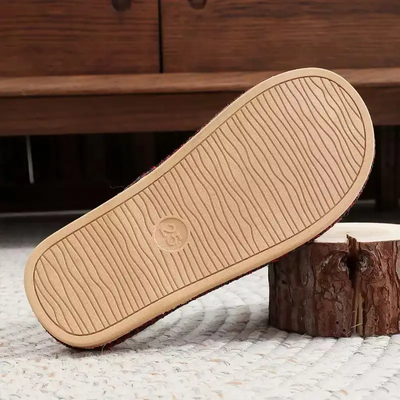 Spring and Autumn Slippers Household Men's and Women's Home Fabric Indoor Non-Slip Floor Soft Bottom Floor Odor-Resistant Hospitality Cotton Slippers - Image 10