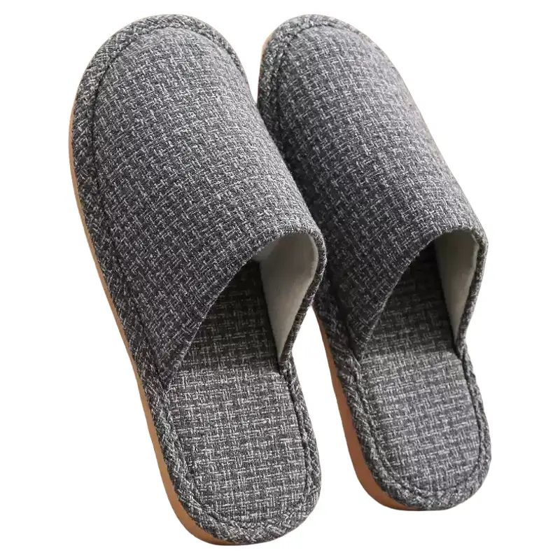 Spring and Autumn Slippers Household Men's and Women's Home Fabric Indoor Non-Slip Floor Soft Bottom Floor Odor-Resistant Hospitality Cotton Slippers - Image 11