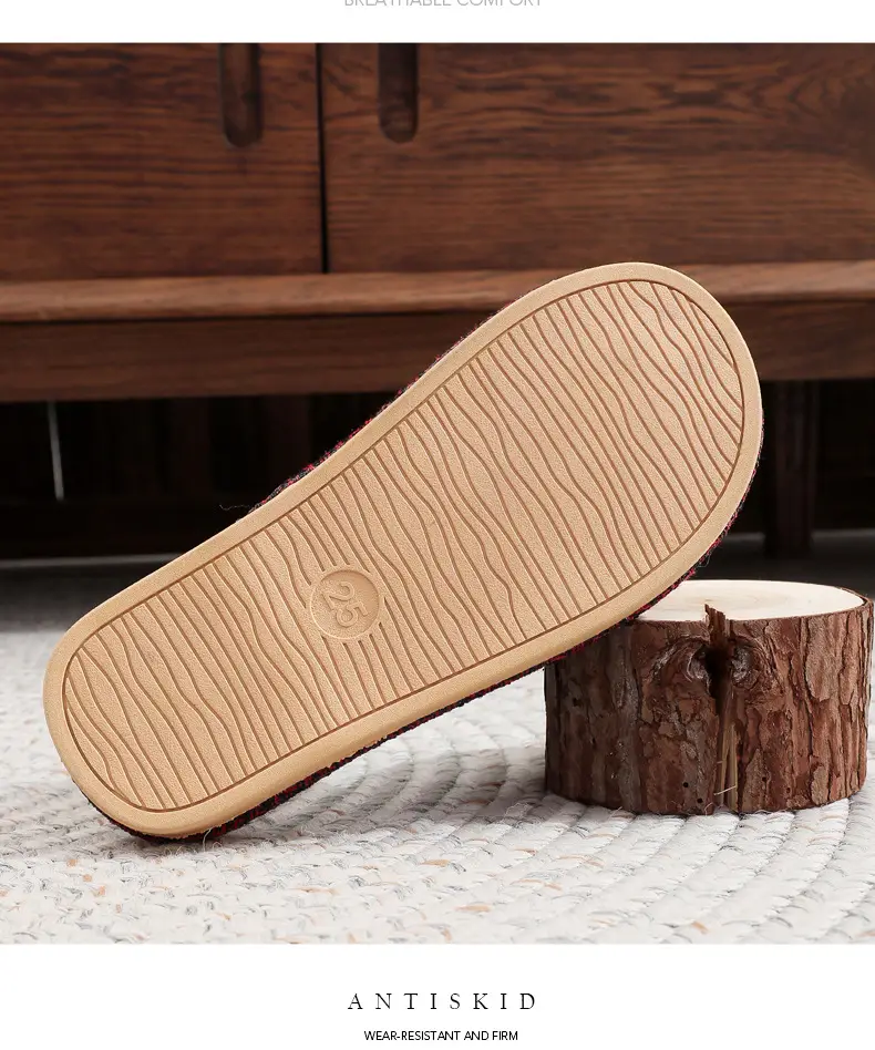 Spring and Autumn Slippers Household Men's and Women's Home Fabric Indoor Non-Slip Floor Soft Bottom Floor Odor-Resistant Hospitality Cotton Slippers — feature 12