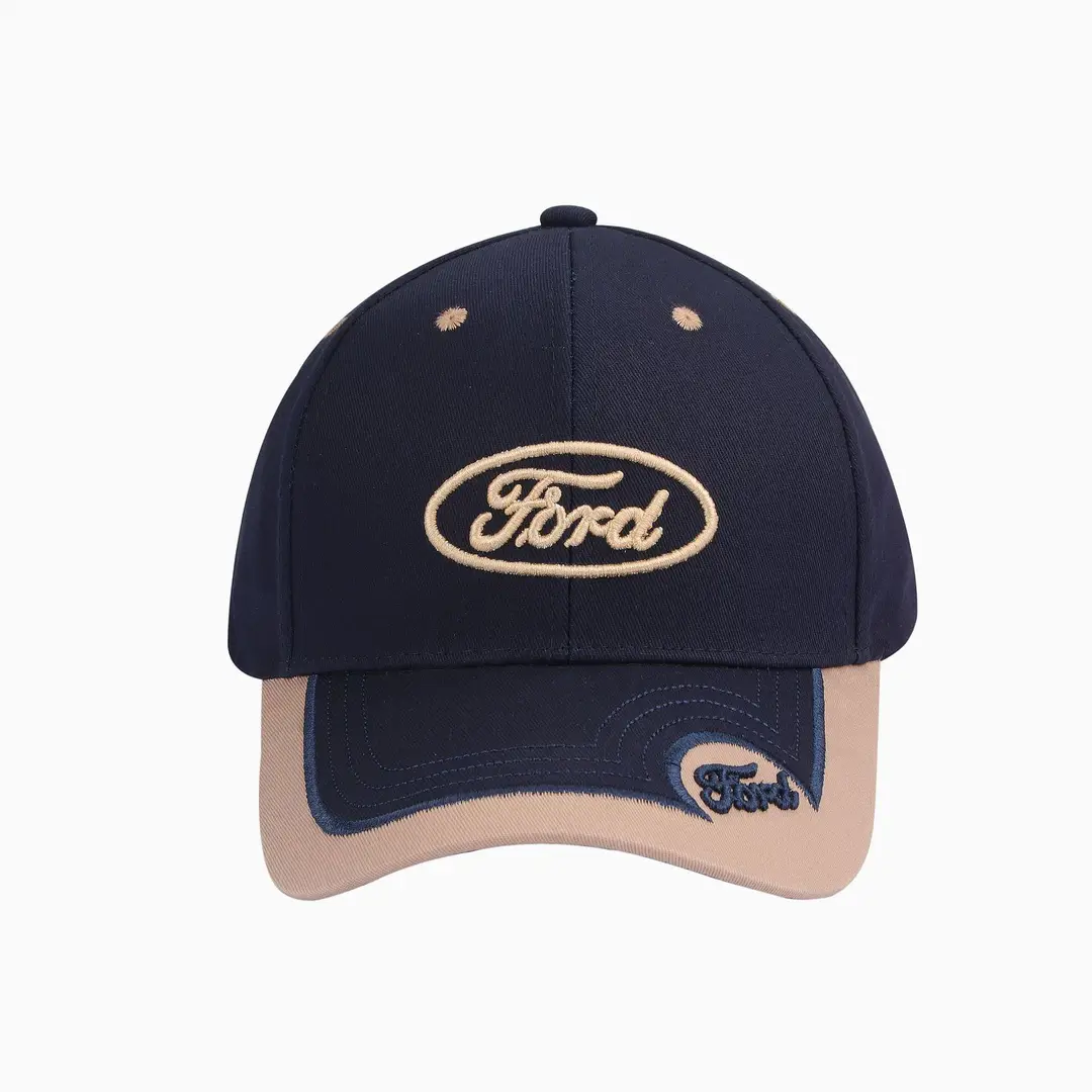 European and American retro embroidered car logo baseball cap curved eaves F1 racing cap Amazon foreign trade hat wholesale cap