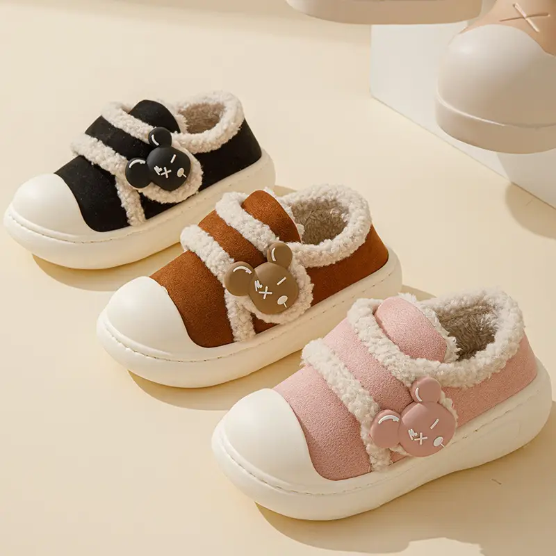 Women's thick-soled cotton slippers in autumn and winter 2024 new indoor home bag with non-slip warm fleece-lined Mao Mao cotton shoes - Image 4
