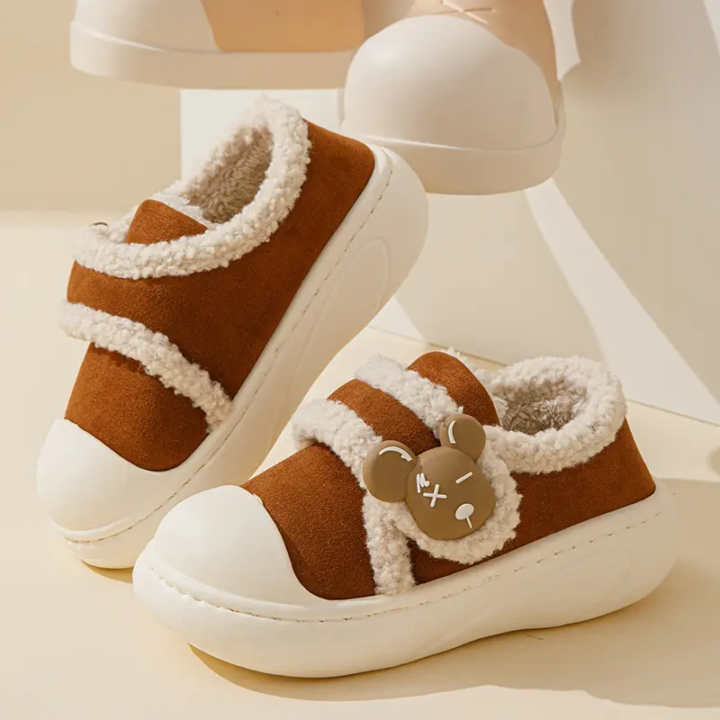 Women's thick-soled cotton slippers in autumn and winter 2024 new indoor home bag with non-slip warm fleece-lined Mao Mao cotton shoes - Image 5