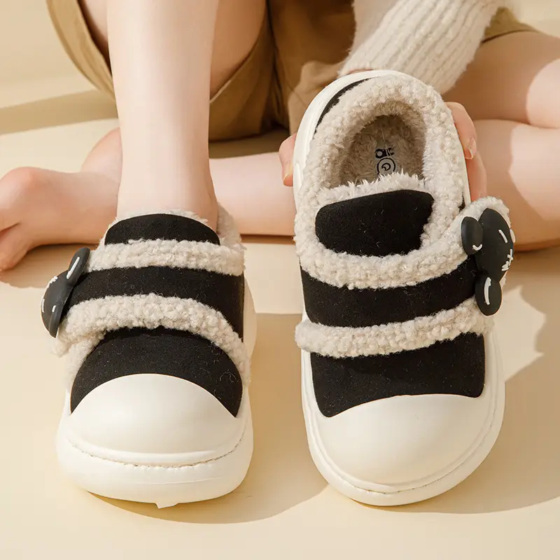 Women's thick-soled cotton slippers in autumn and winter 2024 new indoor home bag with non-slip warm fleece-lined Mao Mao cotton shoes - Image 3