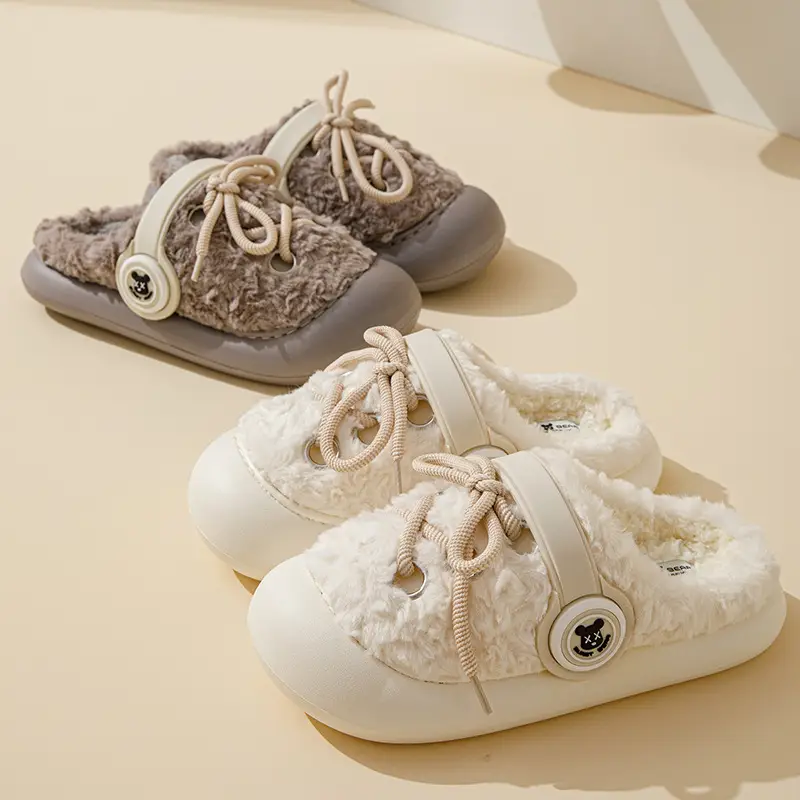 Couple Cute Cotton Slippers Women's 2024 New Winter Plush Thick Sole Non-Slip Moon Shoes Home Indoor Autumn and Winter - Image 5