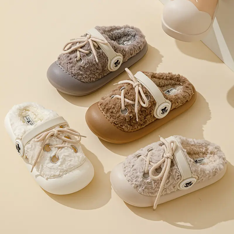 Couple Cute Cotton Slippers Women's 2024 New Winter Plush Thick Sole Non-Slip Moon Shoes Home Indoor Autumn and Winter - Image 6