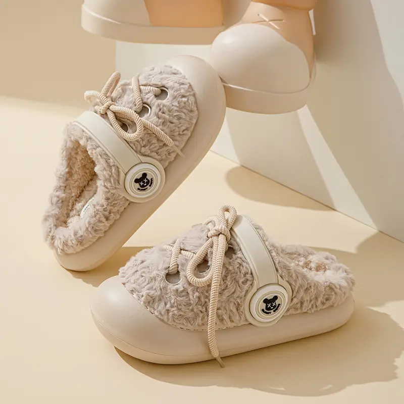 Couple Cute Cotton Slippers Women's 2024 New Winter Plush Thick Sole Non-Slip Moon Shoes Home Indoor Autumn and Winter - Image 7