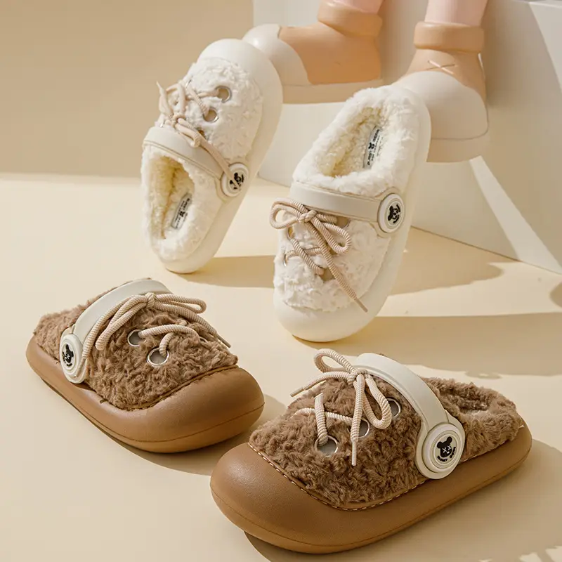 Couple Cute Cotton Slippers Women's 2024 New Winter Plush Thick Sole Non-Slip Moon Shoes Home Indoor Autumn and Winter - Image 8