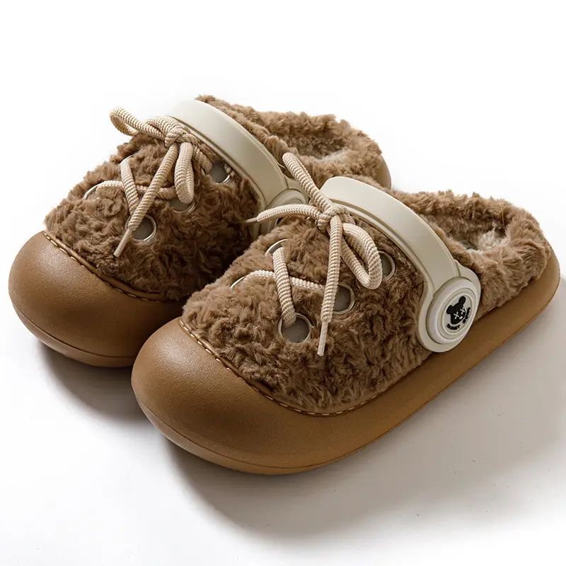 Couple Cute Cotton Slippers Women's 2024 New Winter Plush Thick Sole Non-Slip Moon Shoes Home Indoor Autumn and Winter - Image 9