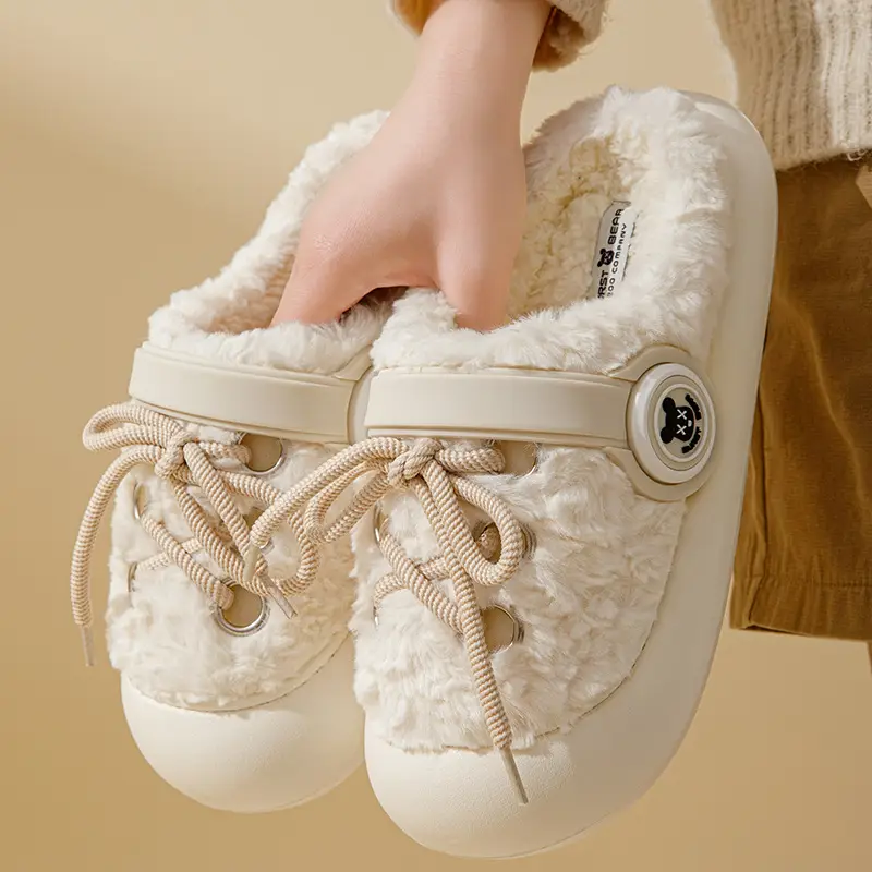 Couple Cute Cotton Slippers Women's 2024 New Winter Plush Thick Sole Non-Slip Moon Shoes Home Indoor Autumn and Winter - Image 2