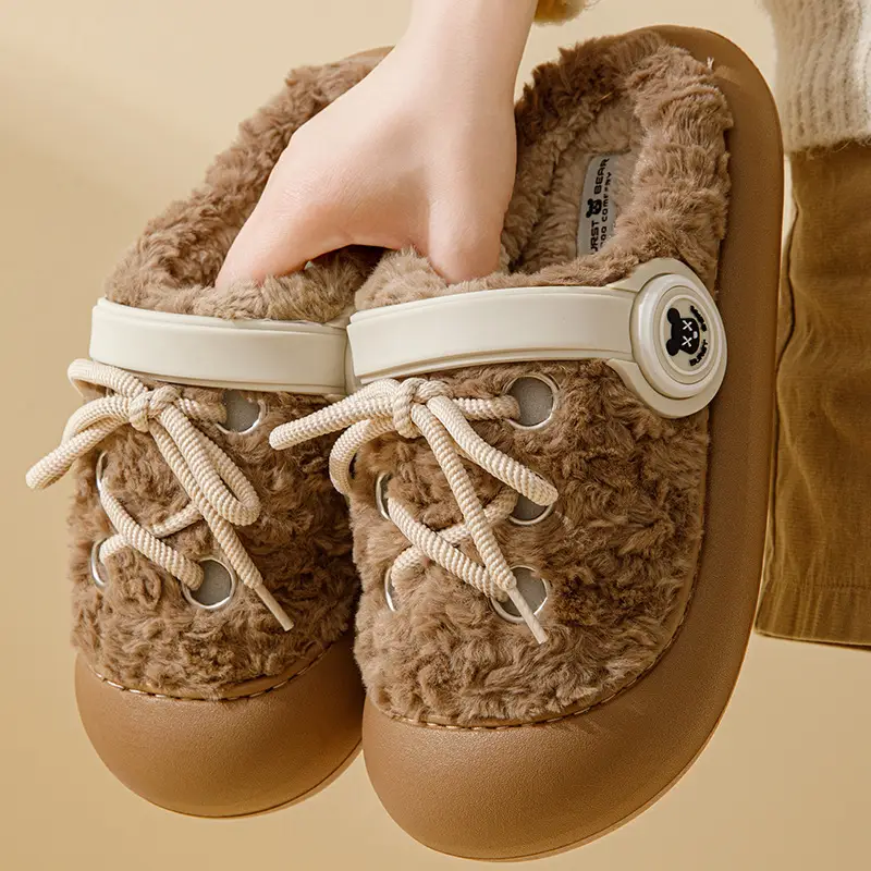 Couple Cute Cotton Slippers Women's 2024 New Winter Plush Thick Sole Non-Slip Moon Shoes Home Indoor Autumn and Winter - Image 3