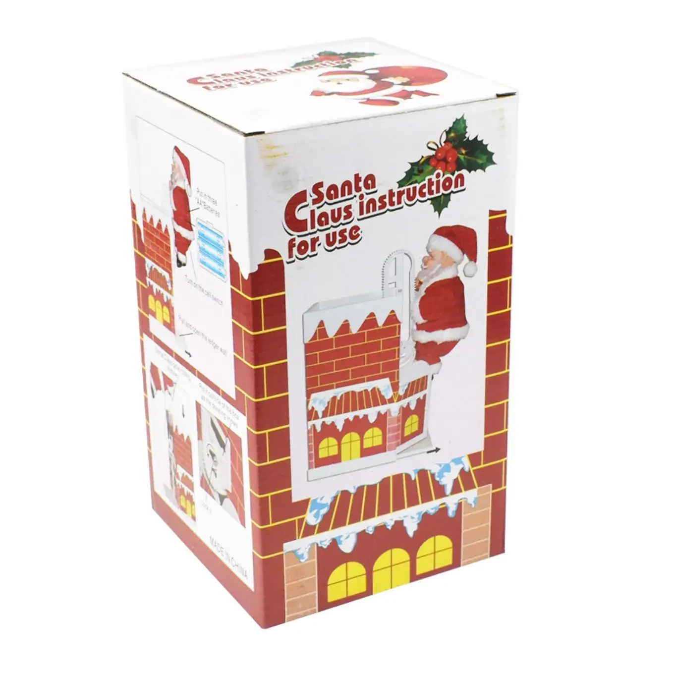 Santa Climbing Chimney Toy for Kids Christmas Decor