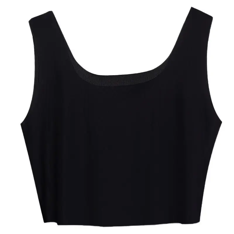 Summer ultra-thin ice silk seamless sling vest women's short anti-light breathable inner wear top