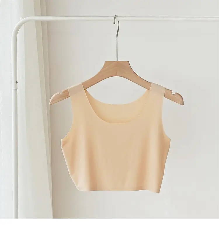 Summer ultra-thin ice silk seamless sling vest women's short anti-light breathable inner wear top — feature 10
