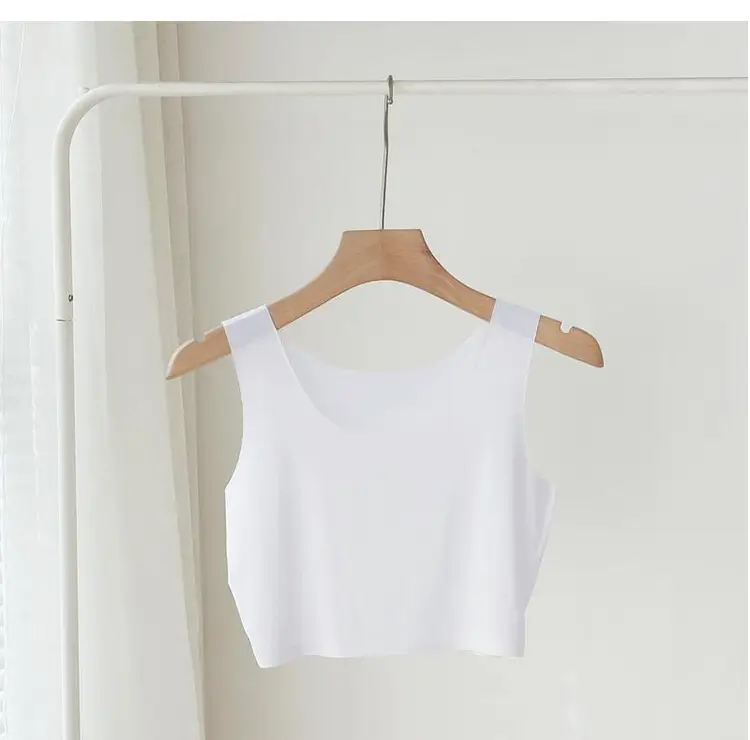 Summer ultra-thin ice silk seamless sling vest women's short anti-light breathable inner wear top — feature 12