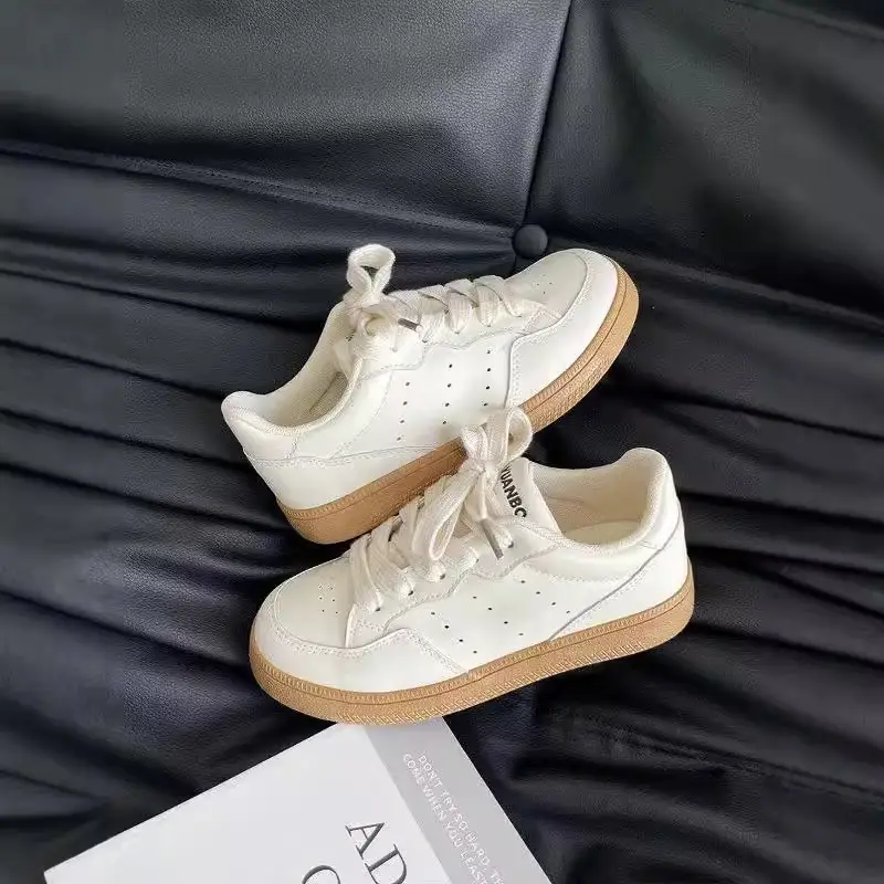 Factory Direct Sales 2025 Winter New High-Looking Sports and Leisure White Shoes Lace-Up Versatile Comfortable Breathable Sneakers — feature 2