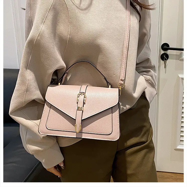 Women's 2024 Winter Messenger Bag Beige Square Shoulder — feature 10
