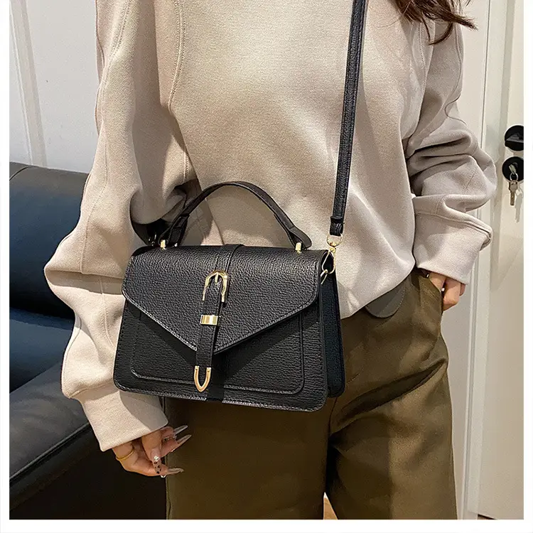 Women's 2024 Winter Messenger Bag Beige Square Shoulder — feature 9