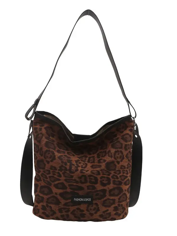 Deerskin Leopard Print Large Bag Women 2024 - Image 7