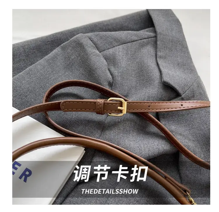 Women Straw Woven Shoulder Bag Brown Leather Strap — feature 6