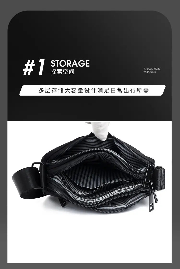 Small Square Water-Repellent Oxford Bag for Men — feature 5