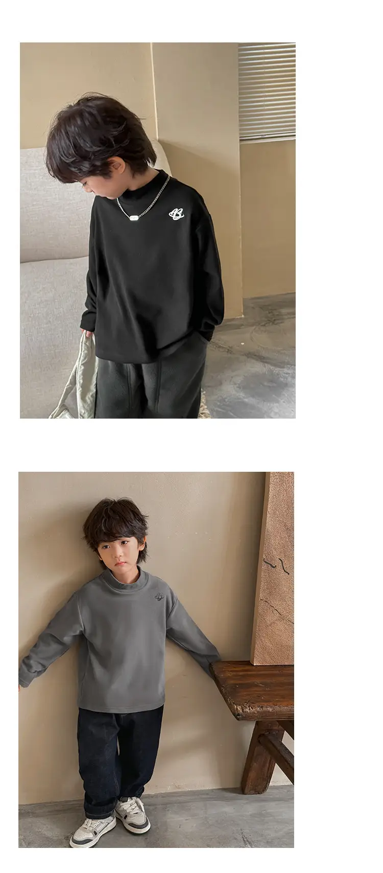 Haima Boys Thermal Layer Shirt Grey 2025 Winter — feature 11