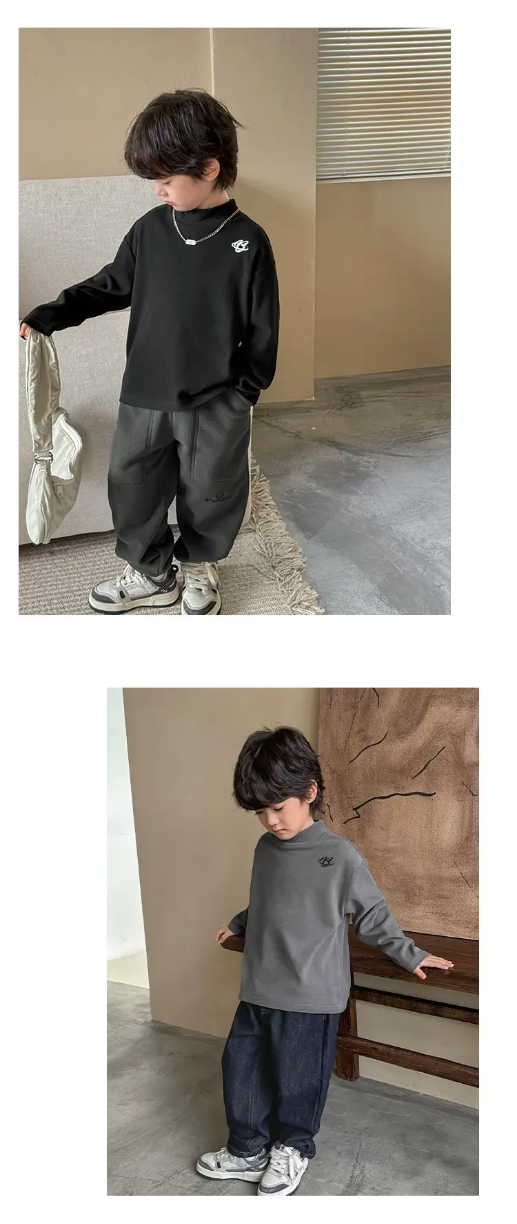 Haima Boys Thermal Layer Shirt Grey 2025 Winter — feature 12