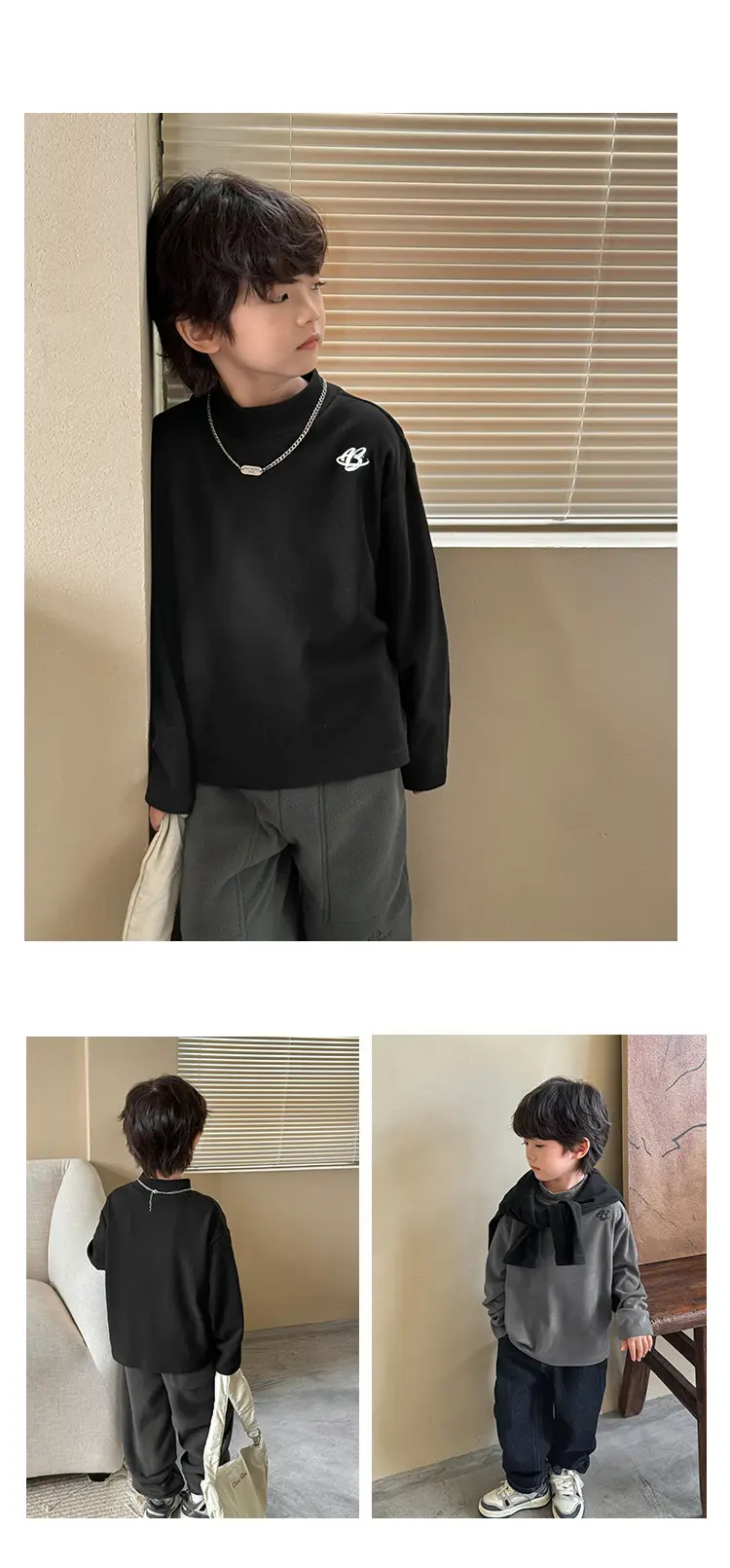 Haima Boys Thermal Layer Shirt Grey 2025 Winter — feature 9