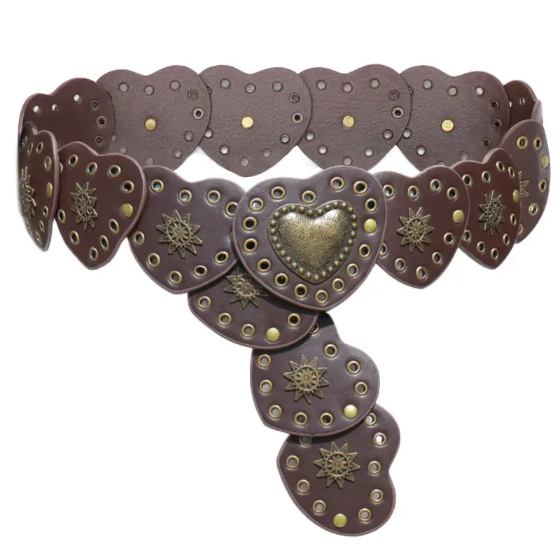 Women's Hollow Spice Belt with Rivet Decor