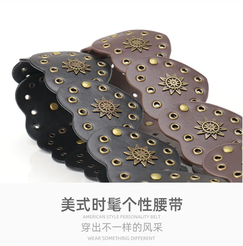 Women's Hollow Spice Belt with Rivet Decor — feature 16