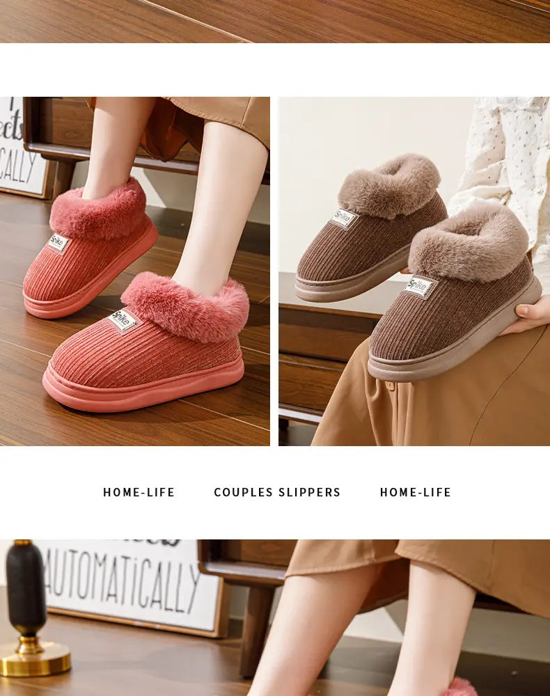 Women Winter Plush Slippers Warm Non-Slip Heel — feature 16