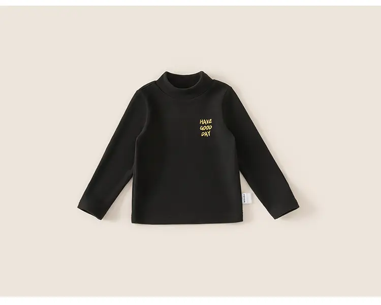Girls Half-Turtleneck T-Shirt Black Red White — feature 19