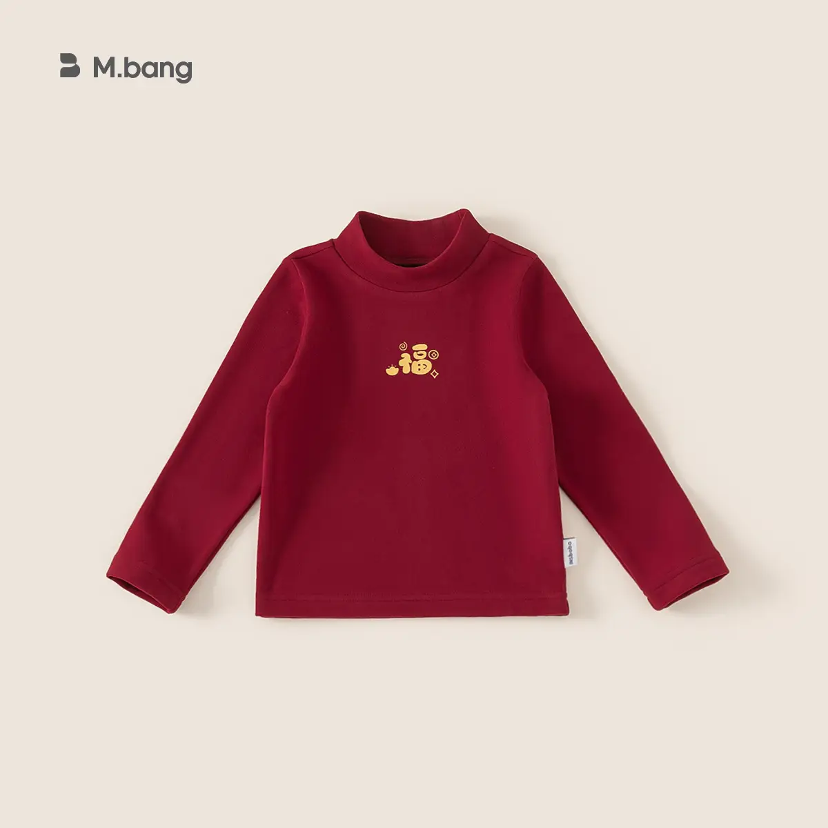 Girls Half-Turtleneck T-Shirt Black Red White - Image 2