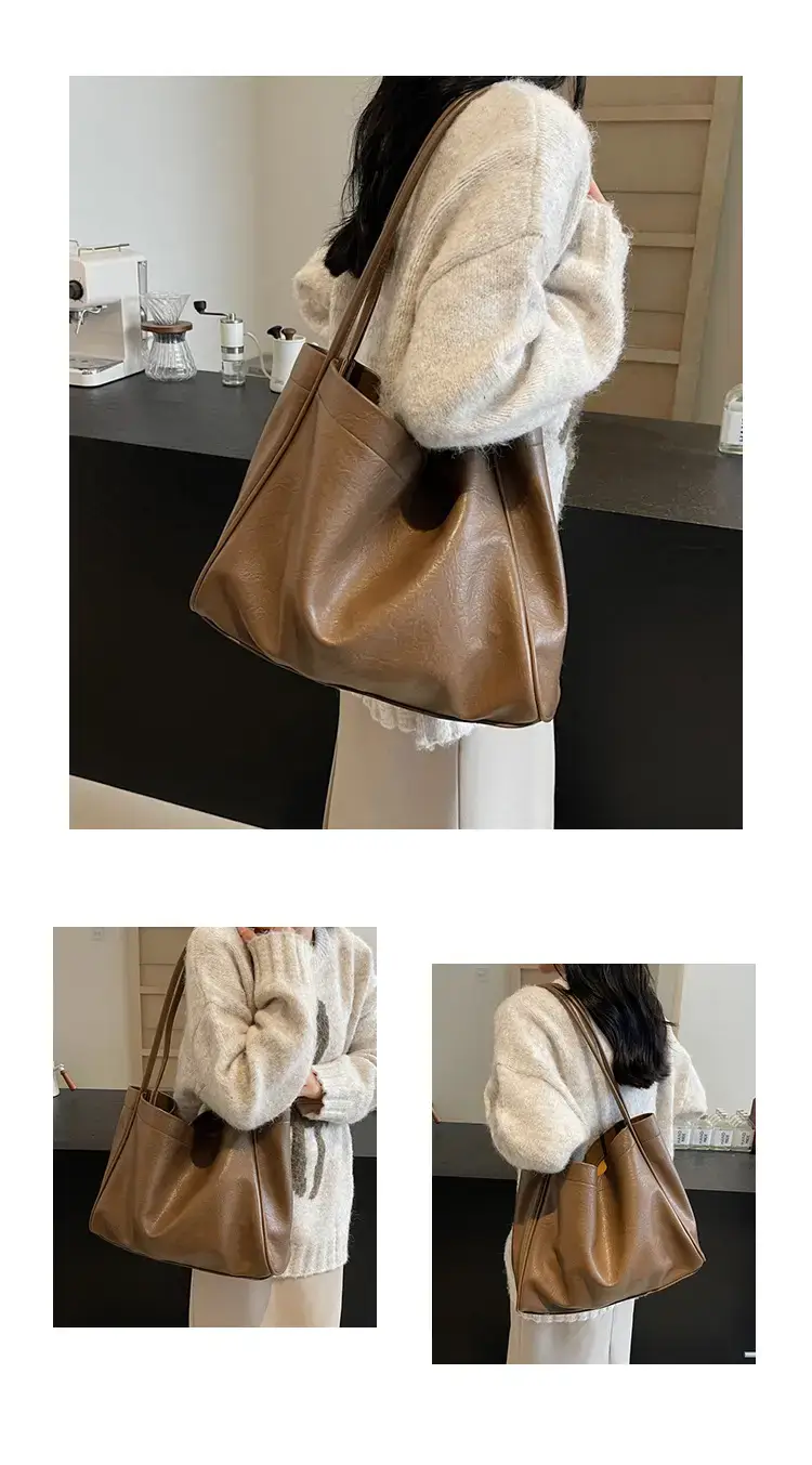 Brown Textured Handheld Tote Bag for Women 2024 — feature 10