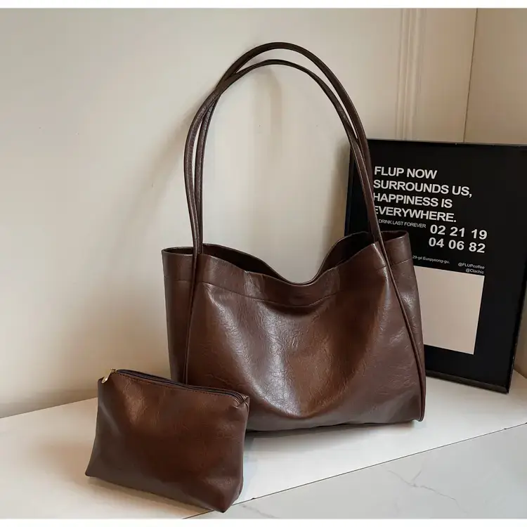 Brown Textured Handheld Tote Bag for Women 2024 — feature 11