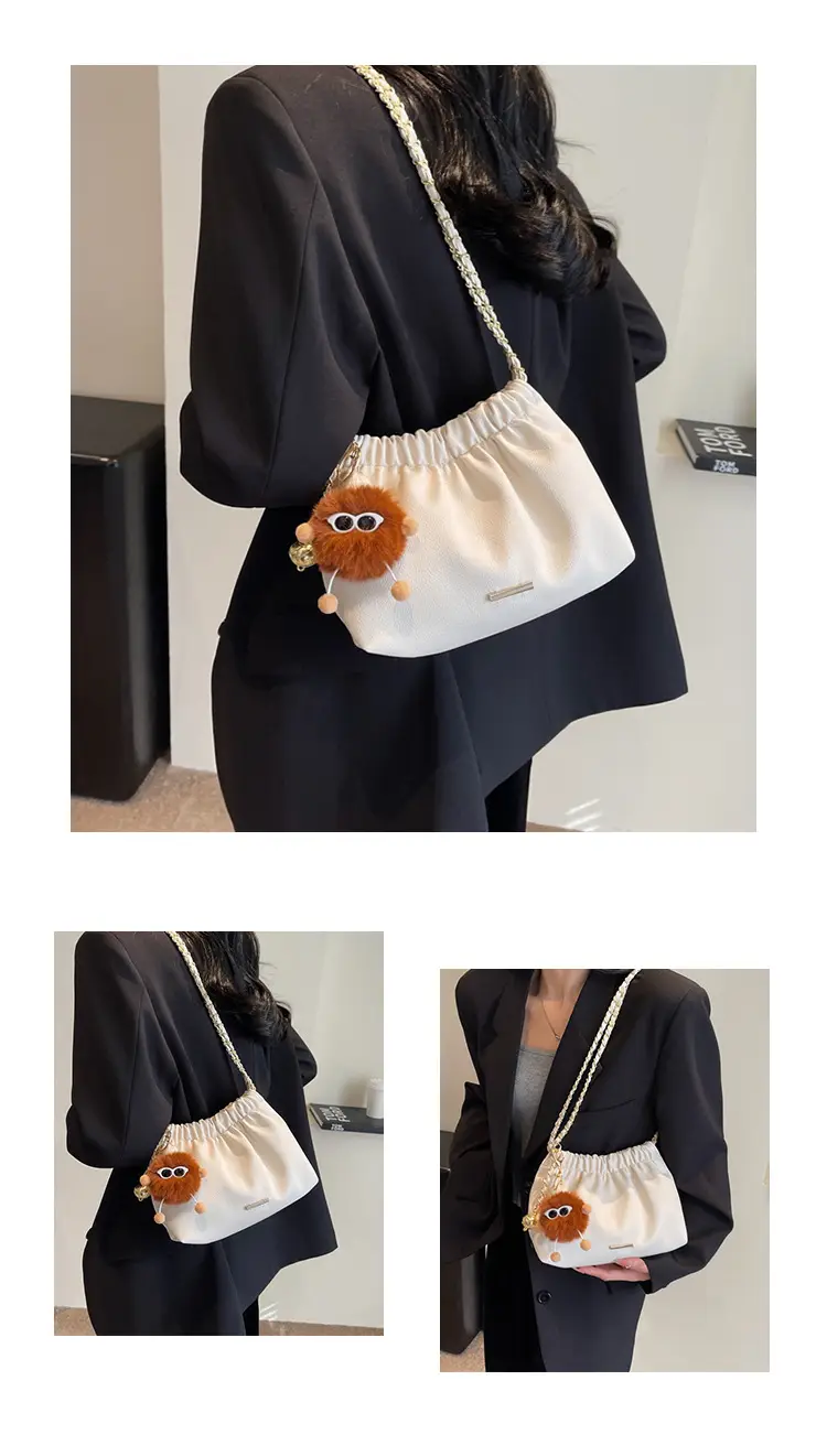Women's Chain Shoulder Bag with Cute Bear Earring — feature 25