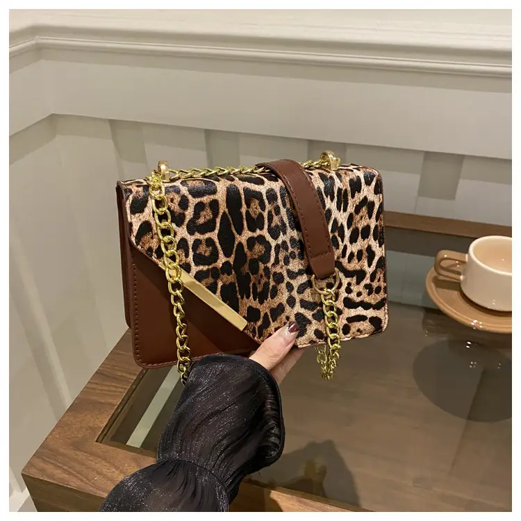 Women Leopard Print Crossbody Bag with Chain Strap — feature 10