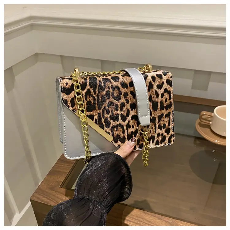 Women Leopard Print Crossbody Bag with Chain Strap — feature 11