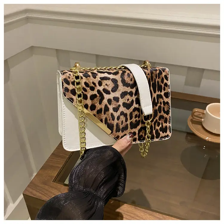 Women Leopard Print Crossbody Bag with Chain Strap — feature 13