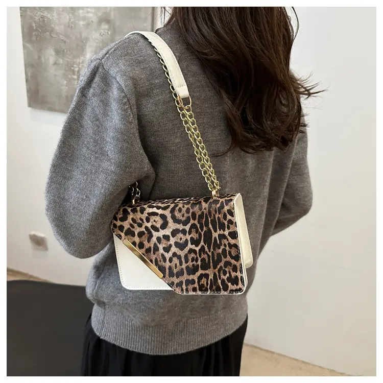 Women Leopard Print Crossbody Bag with Chain Strap — feature 17