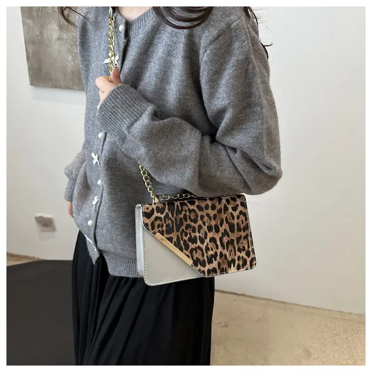Women Leopard Print Crossbody Bag with Chain Strap — feature 21