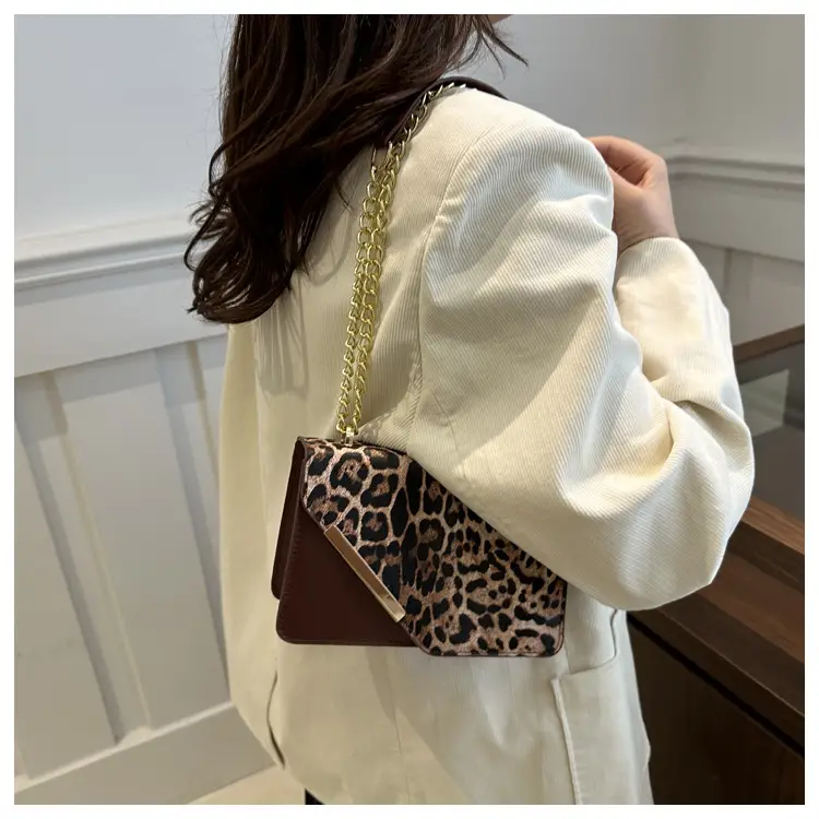 Women Leopard Print Crossbody Bag with Chain Strap — feature 24