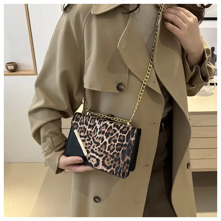 Women Leopard Print Crossbody Bag with Chain Strap — feature 28